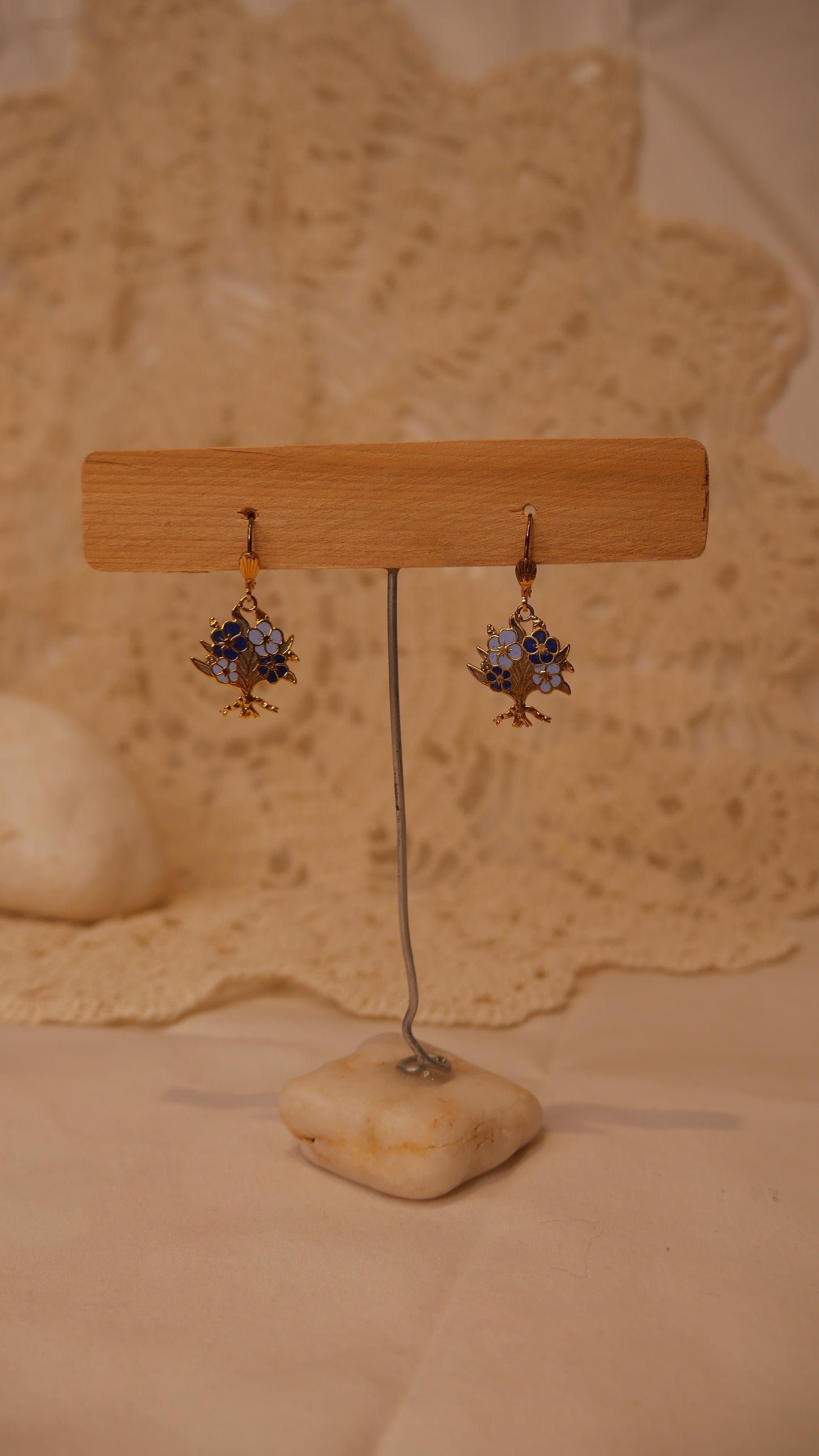 Boucle d'oreille bouquet de fleur