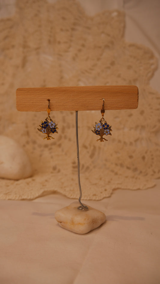 Boucle d'oreille bouquet de fleur