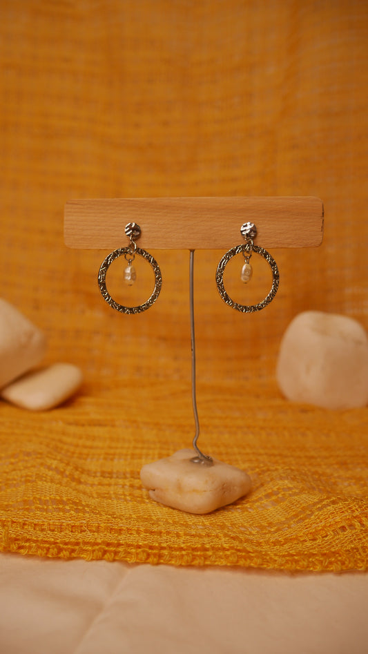 Boucle d'oreille Halo texturé