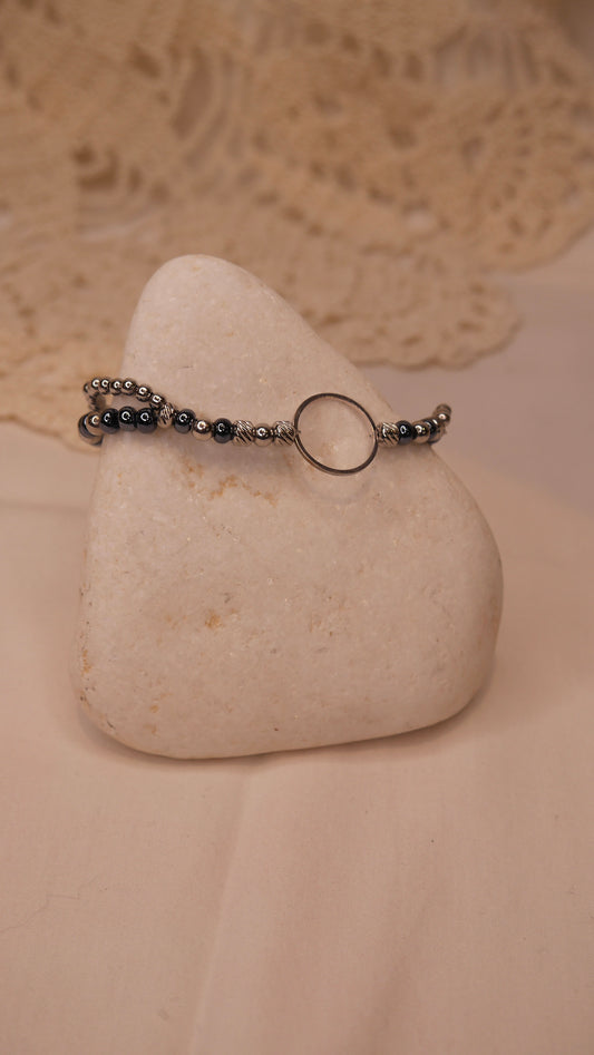 Bracelet marine et argent